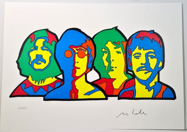 14.BEATLES Marco Lodola THE BEATLES incl lijst 73 x 96 cm.