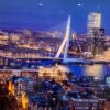 Rotterdam bij nacht 160 x 120 cm