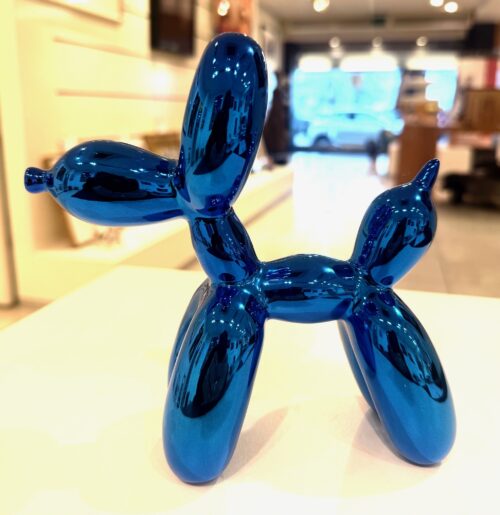 Balloon Dog blauw 17 cm. hoog, perfect als kunstcadeau!