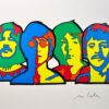 beatles blad Marco Lodola THE BEATLES incl lijst 73 x 96 cm.