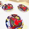 corneille bordjes details Vintage Corneille schaal en 7 onderzetters