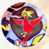 corneille onderzetters detail groot bord Vintage Corneille schaal en 7 onderzetters