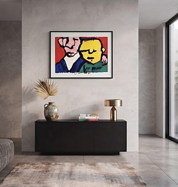 Zeefdruk Forever van Herman Brood Zeefdruk Herman Brood Forever in hotelchique interieur
