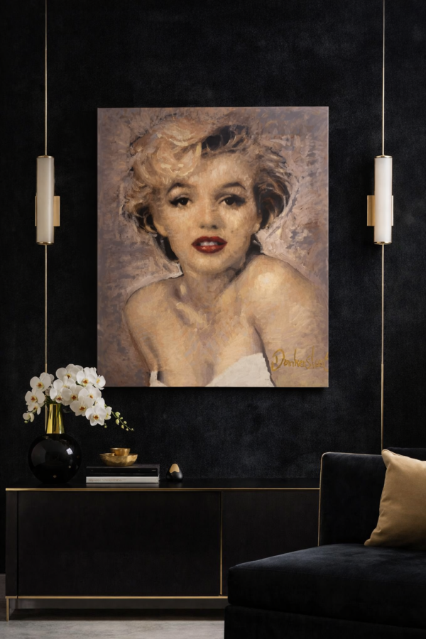 Marilyn Monroe Peter Donkersloot 110 x 90 cm. Marilyn Monroe van Peter Donkersloot in hotelchique interieur