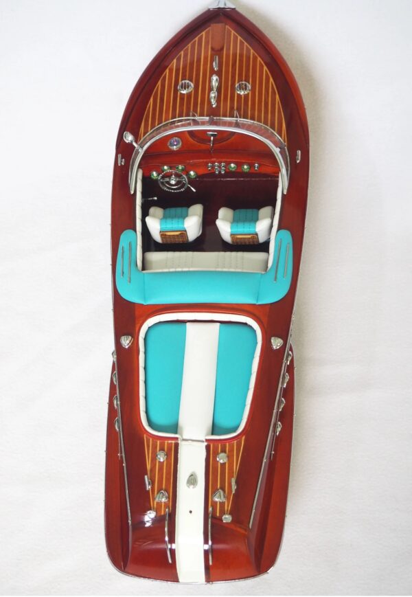 riva nieuw blauw 2 Handgemaakte RIVA BOOT - 55 cm.