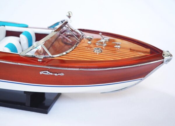 riva voorzijde nieuw blauw Handgemaakte RIVA BOOT - 55 cm.