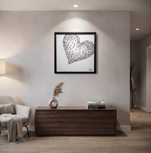 Francisco Bartus - Full Heart With People 65 x 65 cm.