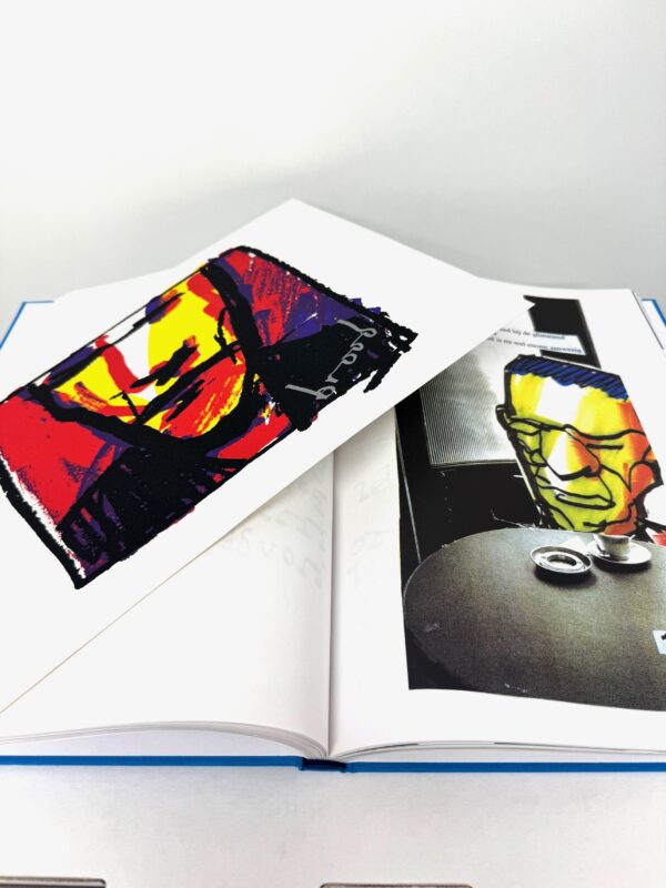 Boek en zeefdruk Herman Brood Zeldzaam vintage boek inclusief zeefdruk van Herman Brood