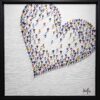 origineel doek Full Heart With People van 65 x 65 cm. van Francisco Bartus - incl. zwarte baklijst