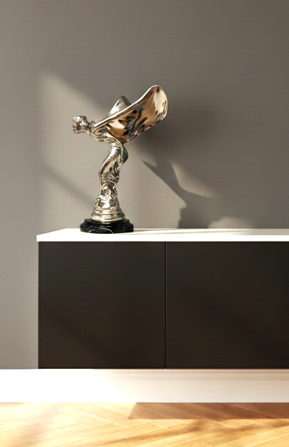 Spirit of Ecstasy - Rolls Royce beeld - brons met marmeren voet