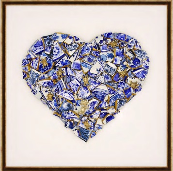 Hart Delfts Blauw wit van Mart Krijger