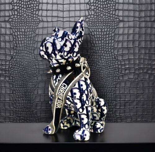Popart Beeld van 35 cm. hoog van Franse Bulldog - titel Dior Dog