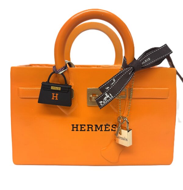 Popart Hermès Birkin Bag orange Sculptuur Hermès Birkin Bag in iconisch oranje