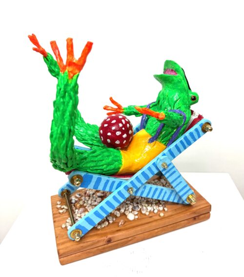 Happy Frog - vrolijk beeld van kikker - 33 cm. hoog