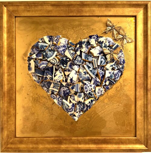 Delfts Blauw Hart Papillon van Mart Krijger Delfts Blauw Hart Papillon van Mart Krijger