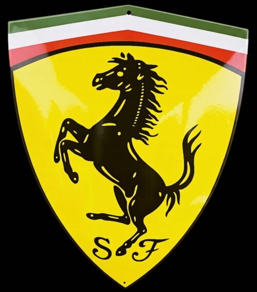 Ferrari Schild luxe hoogglans emaille 50 x 38 cm.
