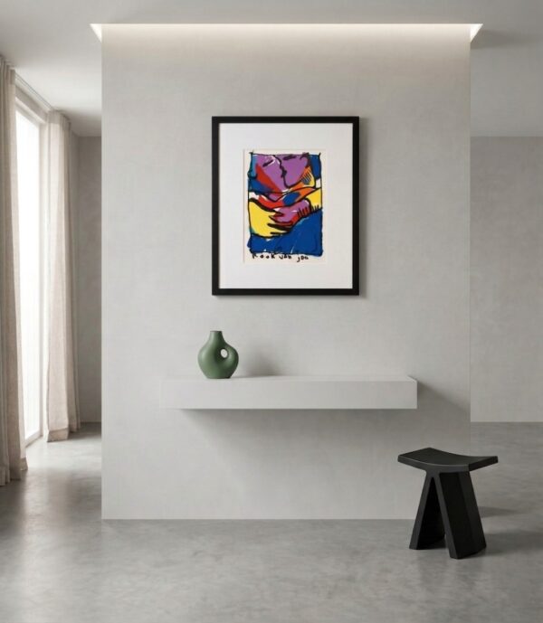 Zeefdruk Herman Brood Kook van Jou in minimalistisch interieur