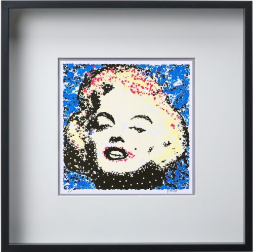 Marilyn Monroe Blue - incl lijst 50 x 50 cm.