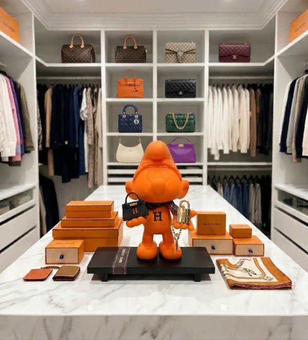 Smurf Hermès in inloopkast