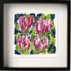 Tulpen Roze - Ad van Hassel incl. lijst 35 x 35 cm.