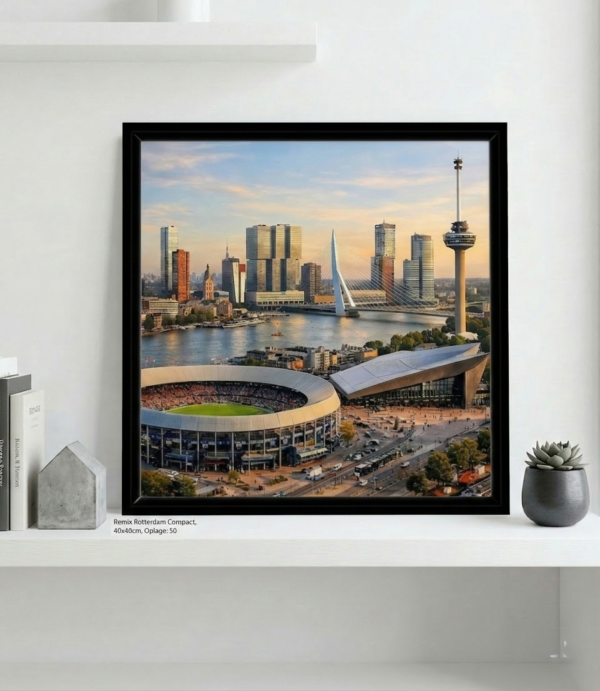 Remix Rotterdam Compact incl. zwarte lijst 40 x 40 Remix Rotterdam Compact in strak interieur