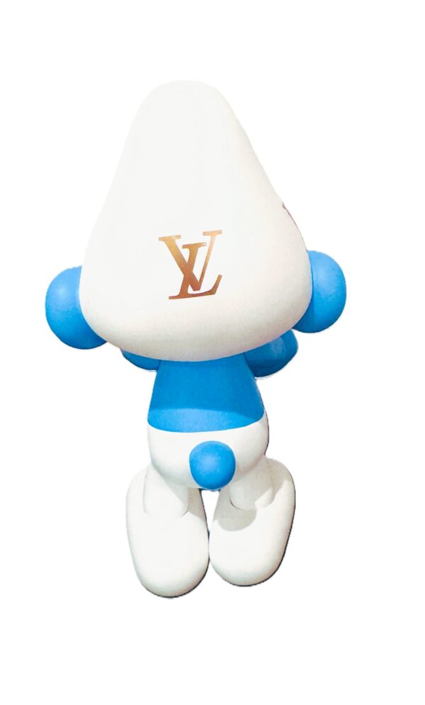 Popart Smurf Petite Valise - met mini Louis Vuitton koffertje, 20 cm. hoog