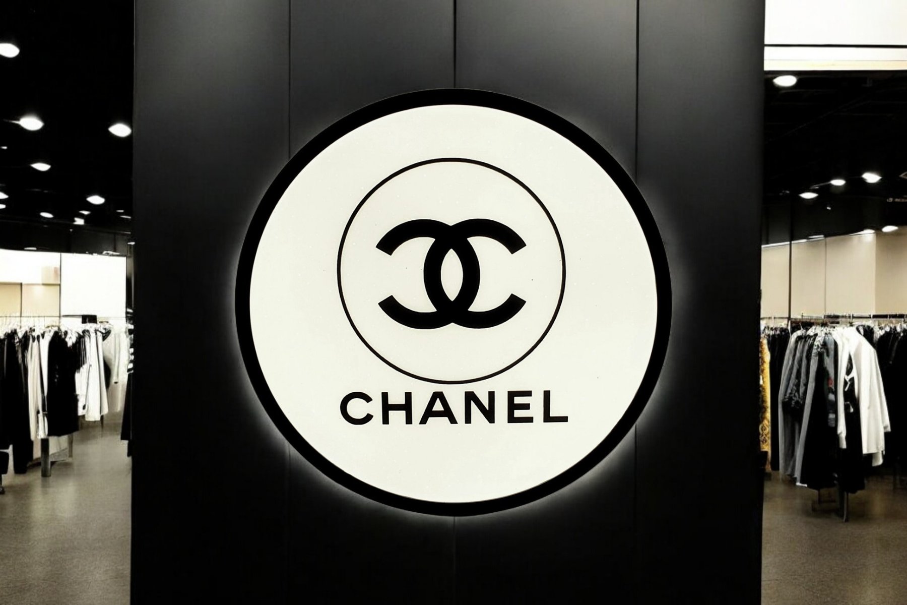 authentieke lamp chanel tegen donkere achtergrond
