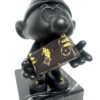 Smurf petite Valise - black edition kunstwerk met goudkleurige LV-logo's en monogram koffertje