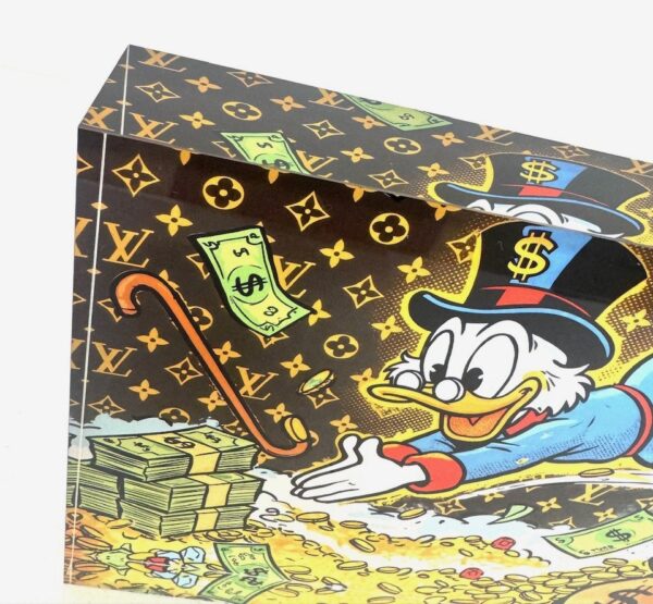Dagobert Scrooge LV luxe acryblok van 20 x 15 - 2,5 cm. dik