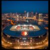 De Kuip bij Nacht incl. lijst 42 x 42 cm