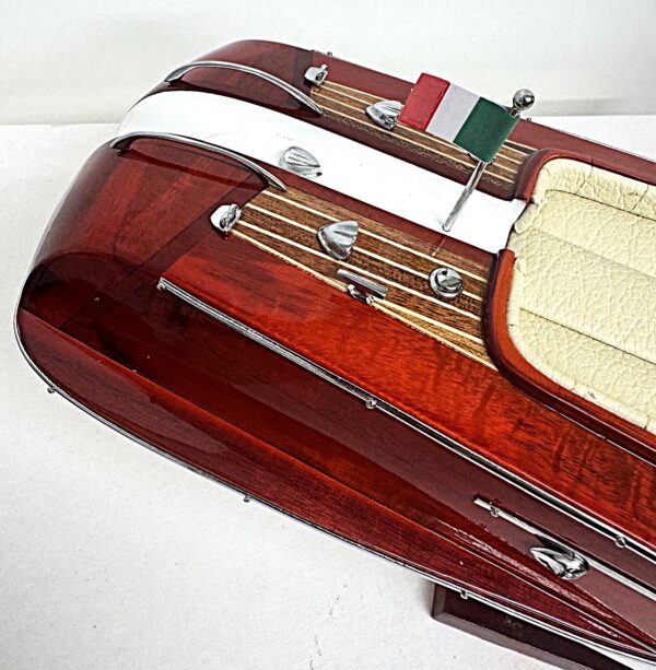 Handgemaakte RIVA BOOT mahonie met crème bekleding - 55 cm.