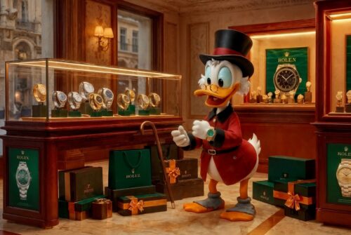 Dagobert - Rolex Edition - schitterend kunstwerk van acryl 20 x 15 x 2 cm.