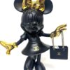 mademoiselle minnie noir premium 30 cm. mademoiselle minnie noir premium 30 cm. zwart met goud popart beeldje van Minnie Mouse - 30 cm. hoog