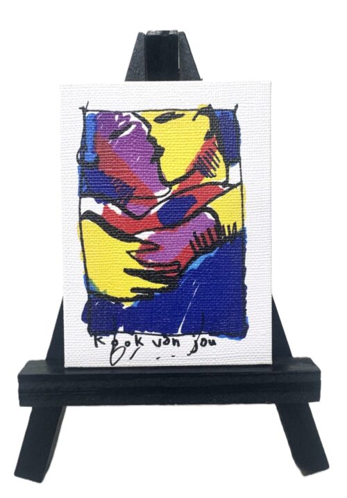 Mini schilderijtje Herman Brood Kook van Jou- incl. ezeltje Mini schilderijtje in Herman Brood stijl - Kook van Jou
