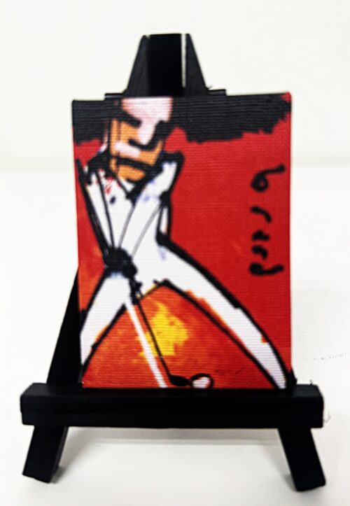 mini schilderijtje Herman Brood De Golfer rood mini schilderijtje Herman Brood