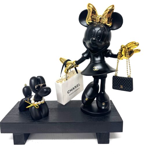 Minnie & Dog Noir Gold - luxury set Minnie & Dog Noir Gold - luxe popart set met Minnie Mouse en popart balloon dog