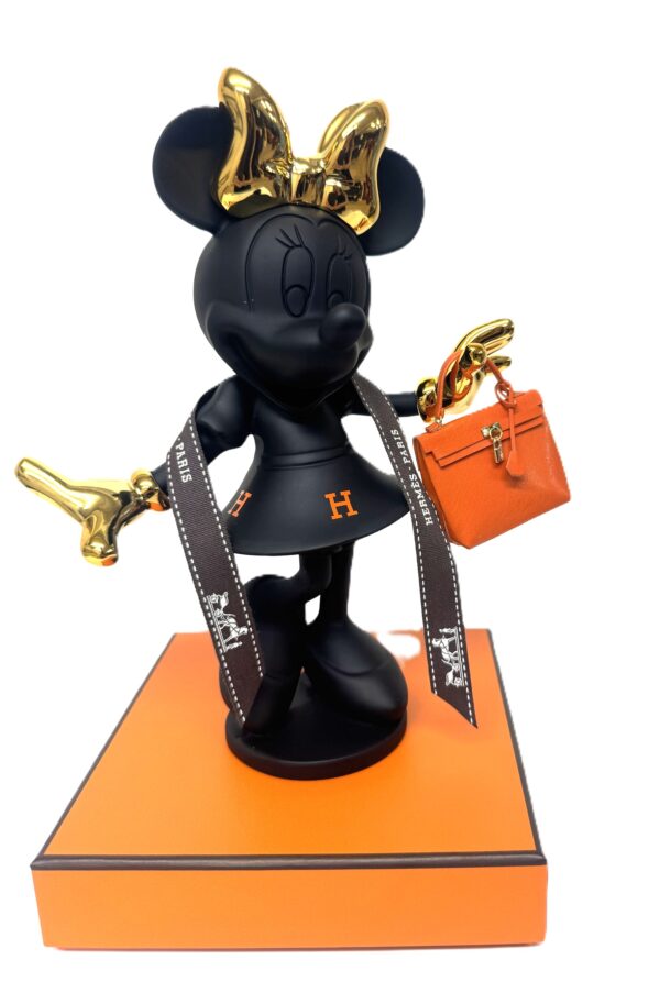 Minnie Hermès Premium - schitterend popart beeldje van Minnie Mouse met luxe mini Birkin Bag