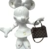 Minnie Blanc LV Damien 20 cm. Minnie Blanc LV Damien 20 cm. - minnie mouse met mini LV tasje in geblokt motief