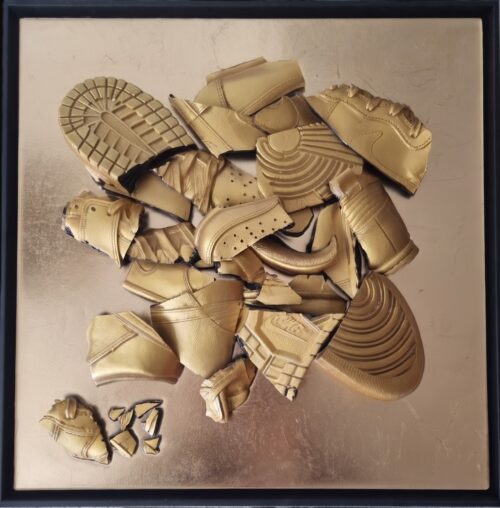 Nike Art - Mart Krijger Nike Art - prachtig 3D werk van Mart Krijger waarin een Nike Sneaker in delen wordt weergegeven