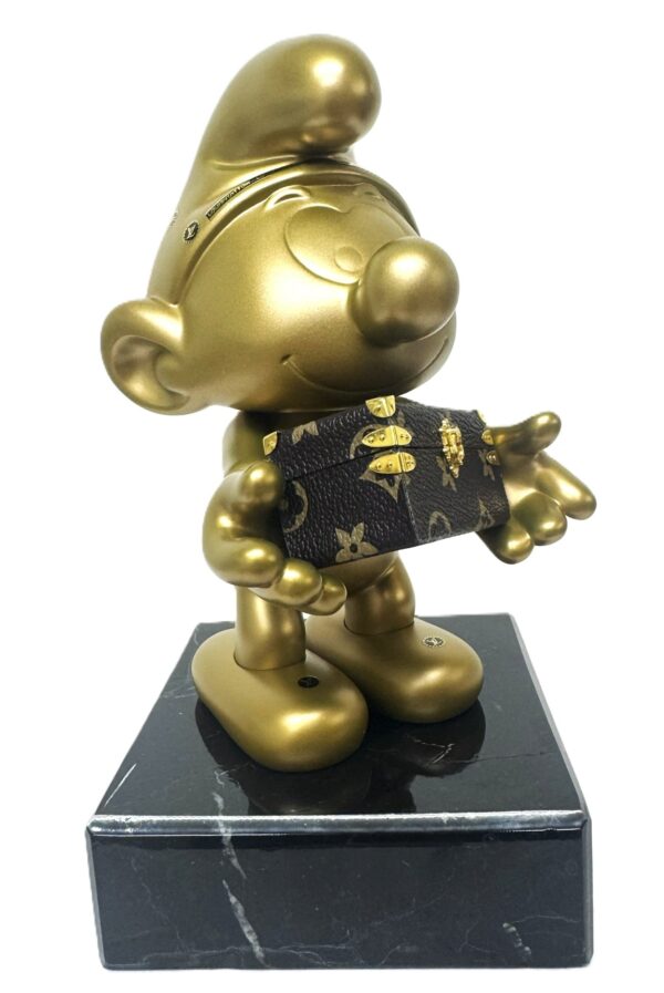 Smurf Petite Valise Gold Edition Smurfe Petite Valise Gold Edition - Mat gouden smurf met prachtig gedtailleerd LV mini koffertje