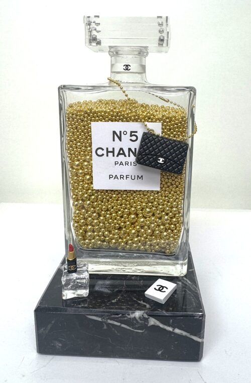 Popart Chanel Bottle Popart Chanelfles met schitterend minitasje, minilipstick en miniboekje