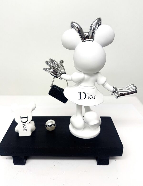 achterkant dior minnie Minnie & Teddy Dior Blanc 20 cm. hoog