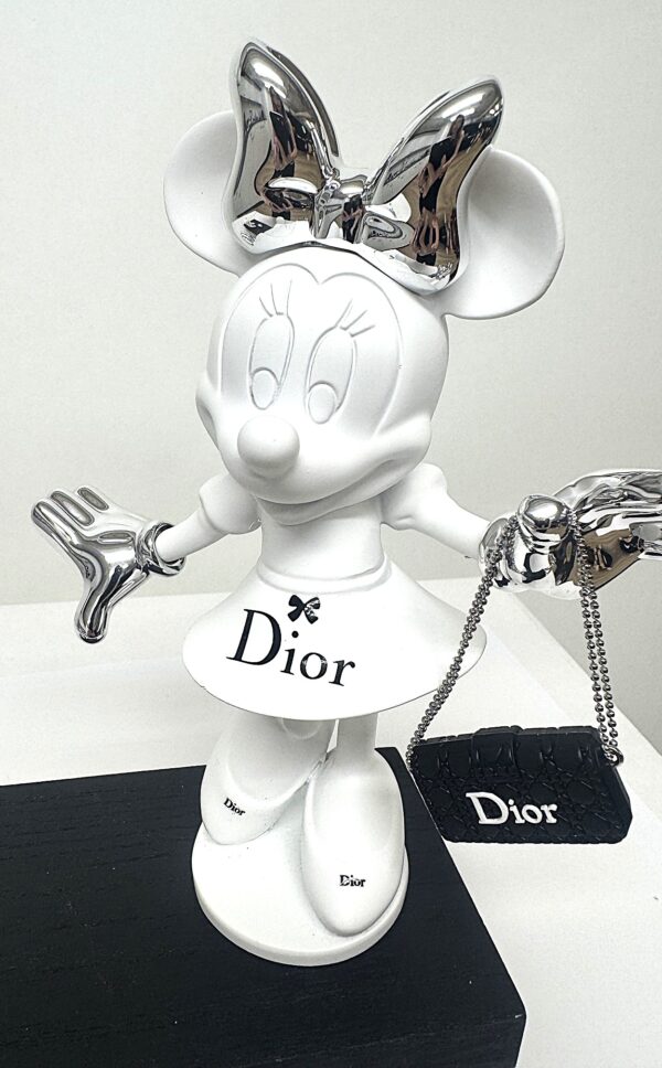dior minnie gedetailleerd Minnie & Teddy Dior Blanc 20 cm. hoog