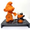 Smurf Unboxing - Orange Smurf Unboxing - Orange - popart kunstwerk met verfijnde chique uitstraling voorzien van authentiek Hermès doosje