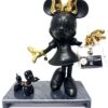 minnie CC transparant bag & dog noir - prachtige popart set incl. marmeren plateau - totaal 33 cm hoog